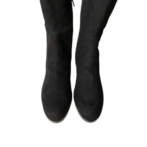 J.Crew NEW Over Knee Boots Microsuede Black Size 7 Stretchy Riding Equestrian - Picture 3 of 10